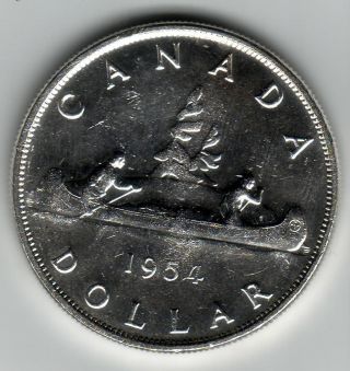 1954 Canadian Siler Dollar Bu photo