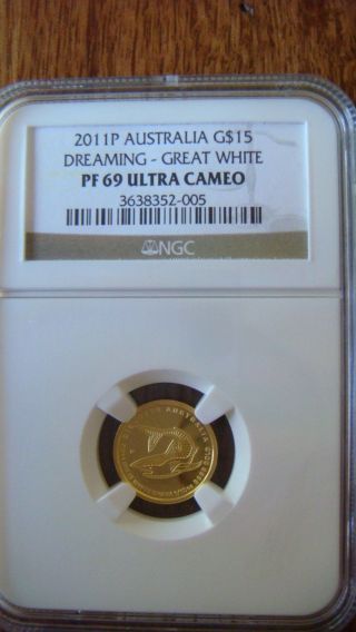 Gold Coin 1/10 Oz Australian Great White photo
