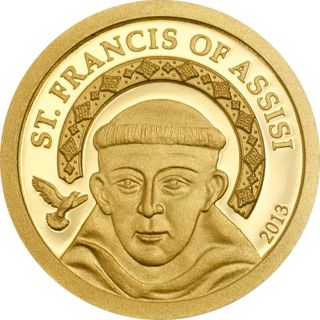 Ek // 1 Dollar Gold Coin Palau 2013 Saint Francis Of Assisi photo