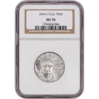 2004 American Platinum Eagle (1/2 Oz) $50 - Ngc Ms70 photo