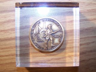 Shay ' S Rebellion,  Pelham,  Massachusetts Bronze Medal Incased In Lucite,  200th photo
