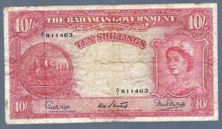 1953 Bahamas 10 Shillings photo