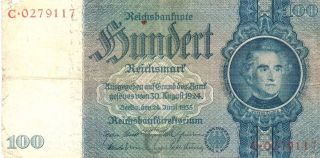 Xxx - Rare German 100 Reichsmark Third Reich Nazi Banknote From 1935 photo