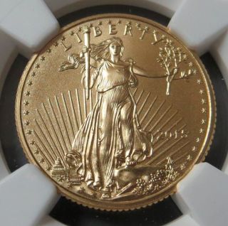 2015 Gold Usa $10 Eagle 1/4 Oz Ngc State 70 First Day Of Issue photo