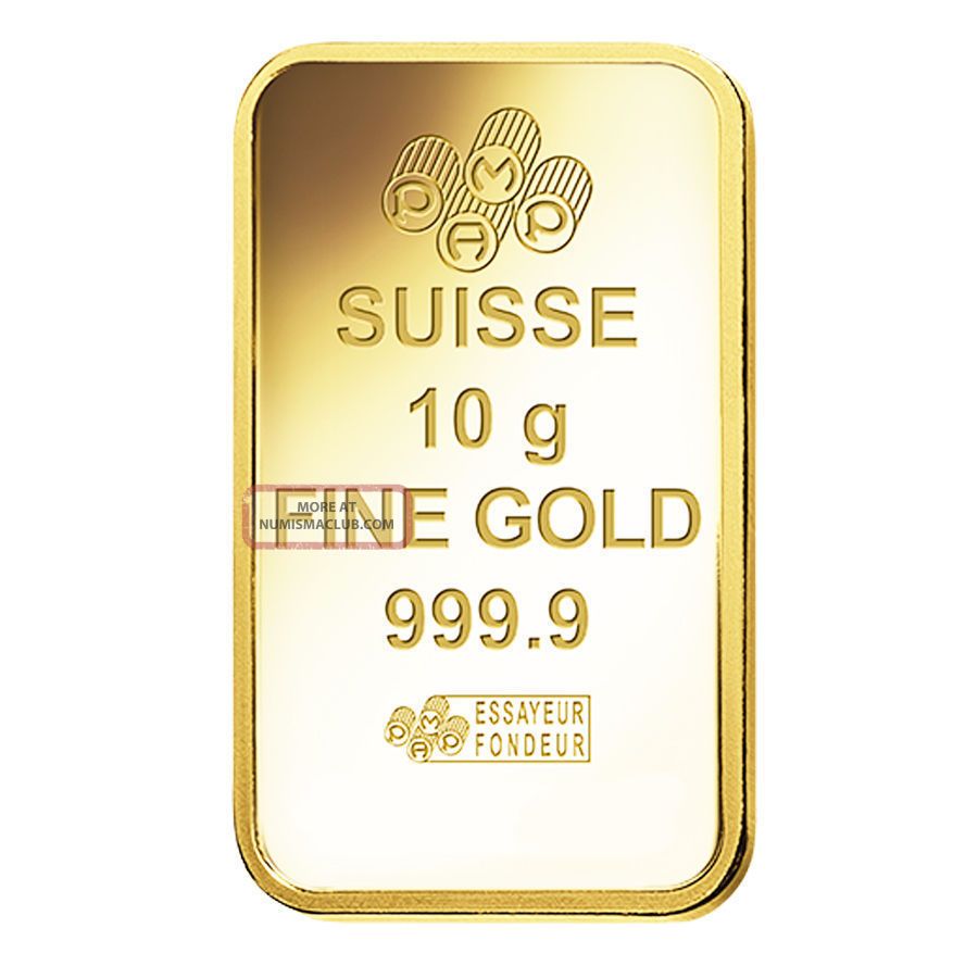 10 Gram Gold Bar Pamp Suisse Lady Fortuna Veriscan 9999 Fine in Assay 