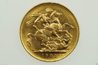 1902 M Gold Full Sovereign Edward Vii In Very Fine Plus photo