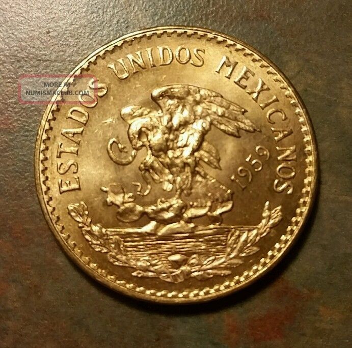 1959 Mexican 20 Pesos Gold Coin Gold photo