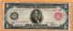 1914 $5 Read Seal Federal Reserve Note York District. Large Size Notes photo 2