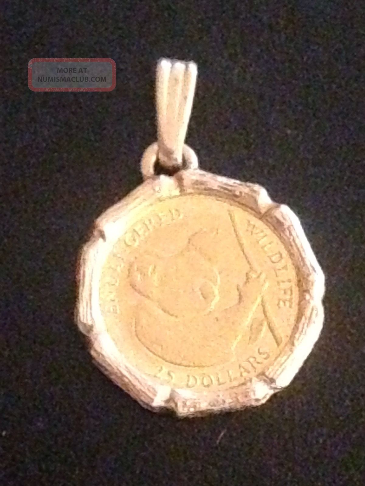 24k $25 1991 Koala Coin Pendant Platinum photo