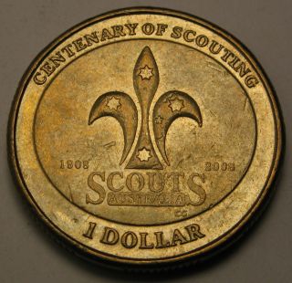 Australia 1 Dollar 2008 - Elizabeth Ii.  - Boy Scouts,  100th Anniversary 2514 photo