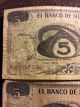 1969 El Banco De Mexico S.  A.  5 Peso Note Series 1a &1l North & Central America photo 1