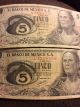 1969 El Banco De Mexico S.  A.  5 Peso Note Series 1a &1l North & Central America photo 4