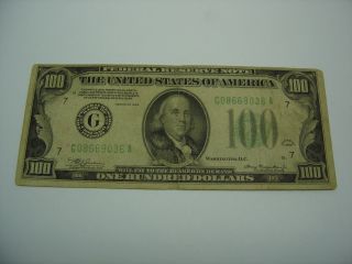 Us $100 - One Hundred Dollar Bill Note Cash Money 1934 B N571 - D photo