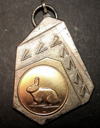 Vintage Dutch Rabbit Medal Bunnie photo