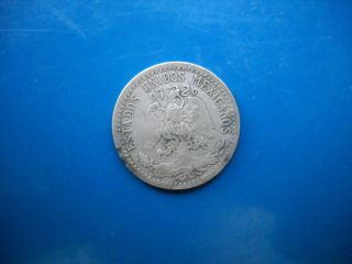World Hallmarked Silver Coin Mexico 20 Centavos 1921 photo