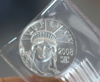 $100 Platinum American Eagle 2008 One Ounce Coin Gem Brilliant Unc. photo