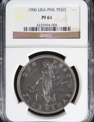 Us Philippines 1906 Peso Ngc Pf 61 Coin photo