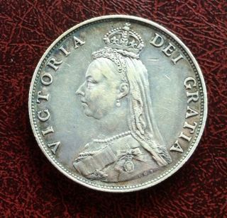 Great Britain 1887 2 Shilling Florin Silver Coin photo