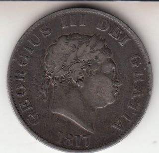 1817 King George Iii Half Crown (2/6d) - Sterling Silver (92.  5) Coin photo