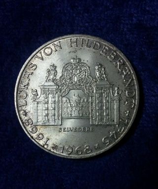 Austria - 25 Schilling 1968 Birth Of Von Hildebrandt Silver Coin. photo