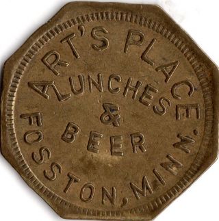Fosston Minnesota Merchant Lunches And Beer Good For Trade Token photo