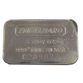 5 Oz Engelhard Silver Bar.  999 Fine photo