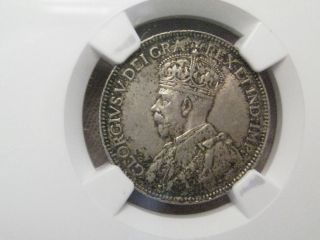 Key Date - State 1929 Canadian Silver 25 Cent Coin.  Canada.  Ngc Ms61.  Toned photo