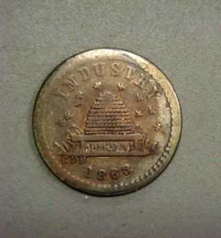 Industry 1863,  Not One Cent (188/384b,  R - 8) photo