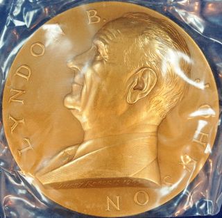 Lyndon B.  Johnson Presidential Commemorative Bronze Medal - Still Bv24 photo