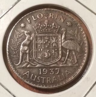 Australian 1937 Fantasy Florin Collectors Never Released Token Coin Full Size photo