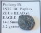 Ptolemy Ix Zeus / Eagle Ae15 1st C.  Bc Coins: Ancient photo 1