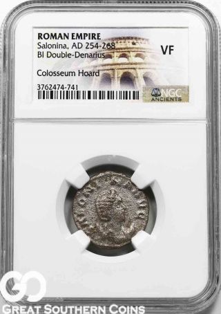 Roman Empire Bl Double - Denarius,  Ad 254 - 268,  Salonina,  Colosseum Hoard,  Ngc Vf photo