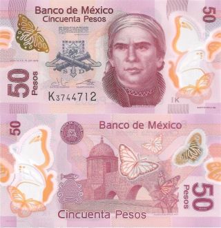 Mexico 50 Peso (10.  6.  2013) - Polymer/redesign/series K Prefix K/pnew photo