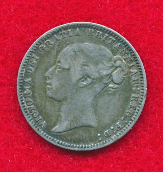 Great Britain 1878 6 Pence.  0895 Ounces Of Silver photo