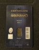 1/2 Gram Istanbul Gold Refinery Bar.  9999 Gold In Assay Card Gold photo 1