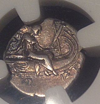 Nymph Histaia,  Ancient Greek Silver Euboia Tetrobol Drachm Greece Not Rome Ngc photo