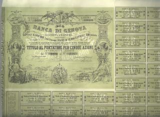 Italy 1889 Securities Shares Of The Bank Of Genova photo