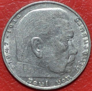 Germany (third Reich) 2 Reichsmark,  1939 Mintmark 