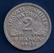 Vichy France 2 Francs 1943 Vintage Nazi Germany Occupation Ww2 Coin Europe photo 1