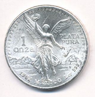 Rare Vintage 1982 Mexican 1 Oz Silver Onza Libertad Opens At Only.  99c photo