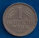 1950 - J German Federal Republic 1 Mark Hamburg Eagle Obverse Deutsche Coin Germany photo 1