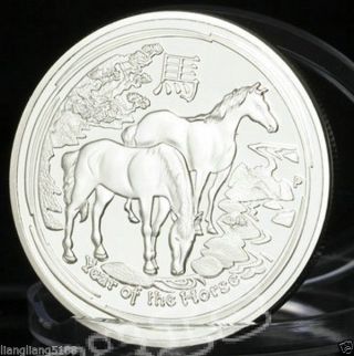 2014 Australia Lunar Year Of Horse 1 Oz 999 Silver Brilliant Uncirculated` photo