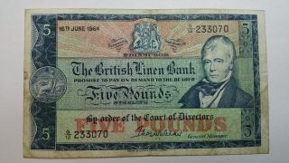 1962 5 Pound Scotland Currency Note photo