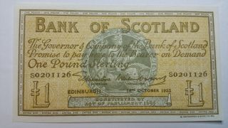 1953 1 Pound Scotland Currency Note photo