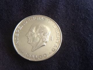 1957 Mexico 5 Peso Silver Coin photo