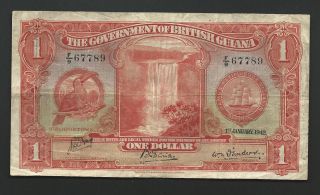 The Government Of British Guiana 1942 Kgvi $1 7789 photo