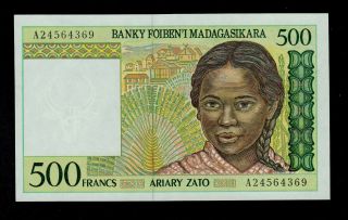 Madagascar 500 Francs 1994 Pick 75 Unc Banknote photo