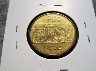 Australia 1 Dollar 1994 Introduction Of Dollar Coin 10th Anniversary $1 Km 258 photo