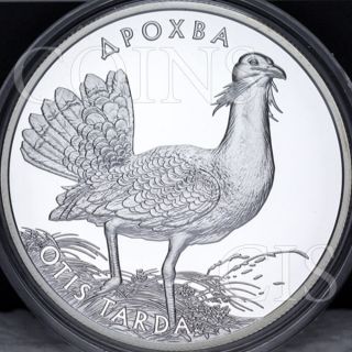 Ukraine 2013 10 Uah The Great Bustard Flora And Fauna 1oz Proof Silver Coin photo