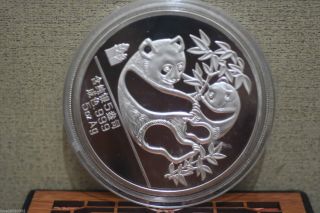 Chinese 1989 5oz Silver Chinese Panda Coin Aa31 photo